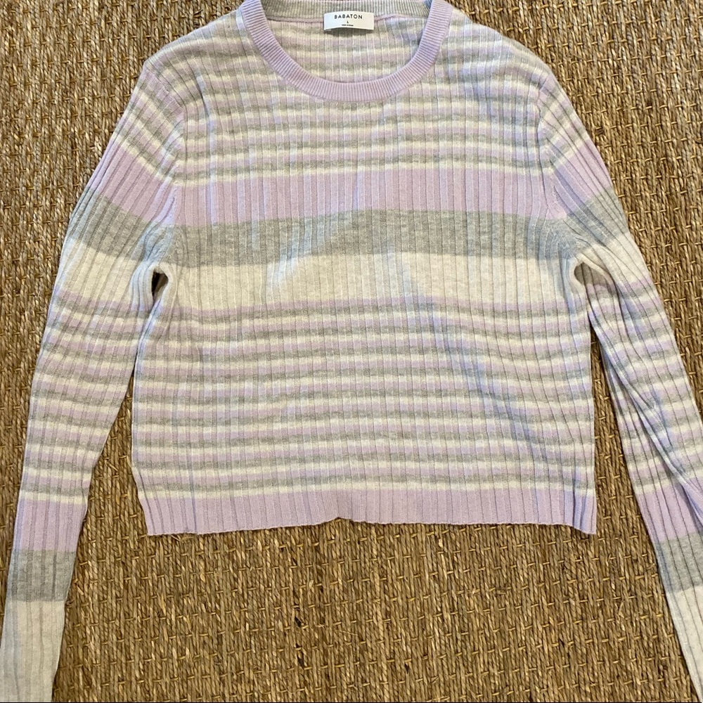 Boutique Lavender Striped Sweater